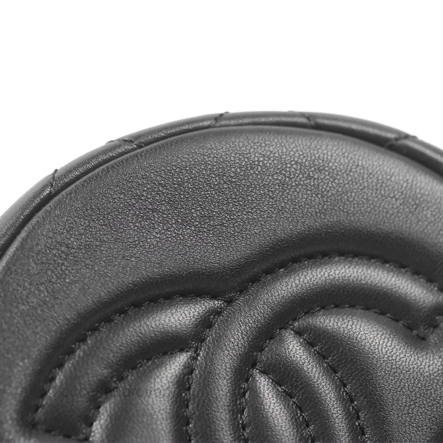 Chanel Pearl Crush Bucket Bag Black Lambskin Aged Gold Hardware