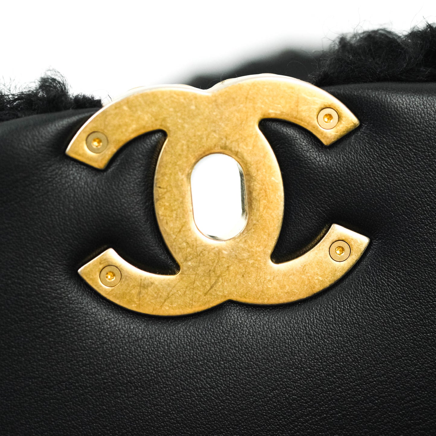 Chanel 19 Medium Shearling Black Mixed Hardware 20A