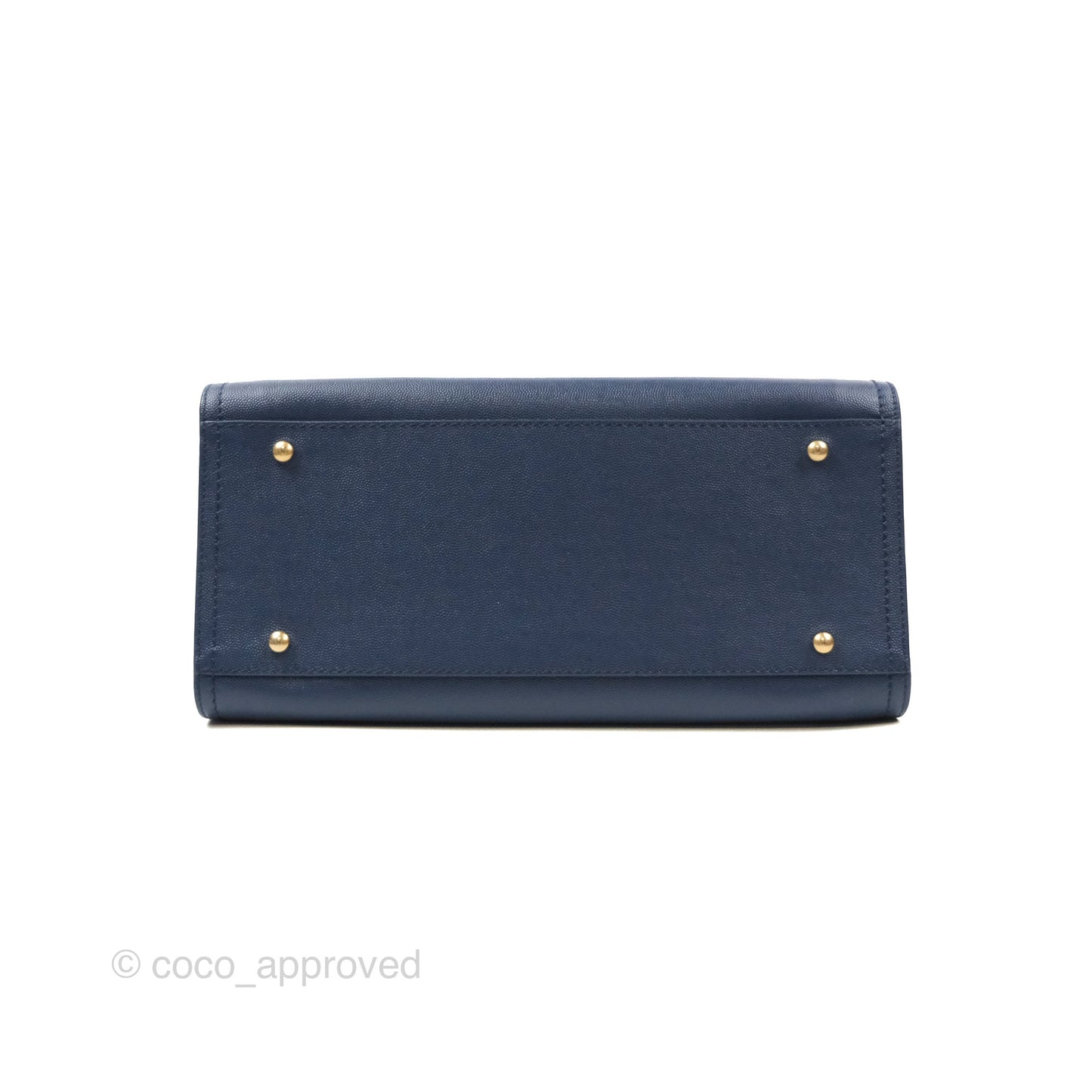 Chanel Small Studded Deauville Tote Navy Caviar Aged Gold Hardware
