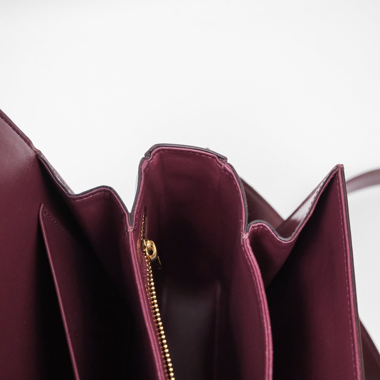 Celine Medium Triomphe Acai Burgundy Shiny Calfskin Gold Hardware