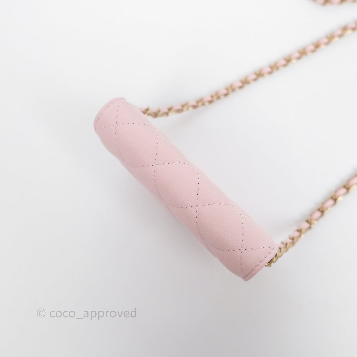 Chanel Mini Wallet With Chain Light Pink Caviar Gold Hardware