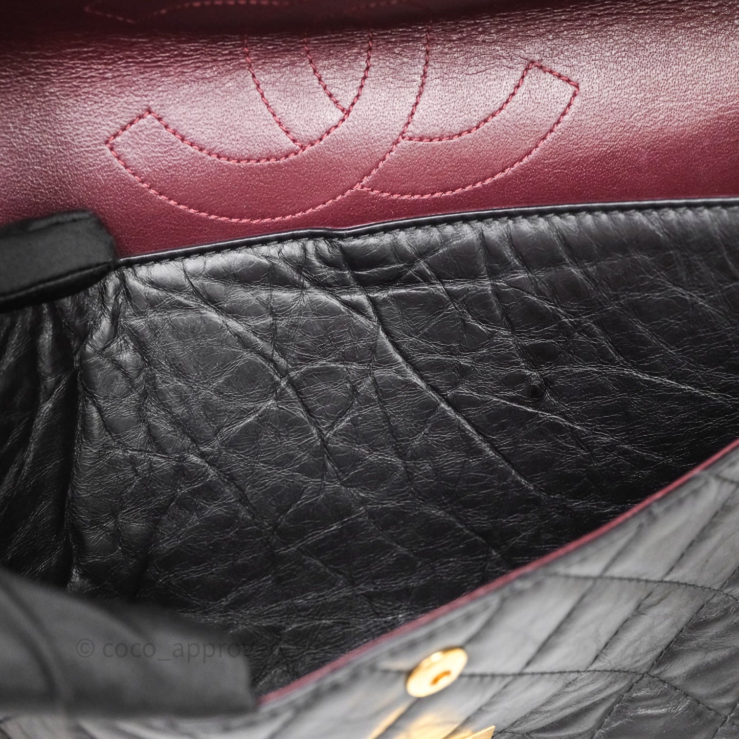 Chanel Quilted Reissue 226 Aged Calfskin Black Aged Gold Hardware