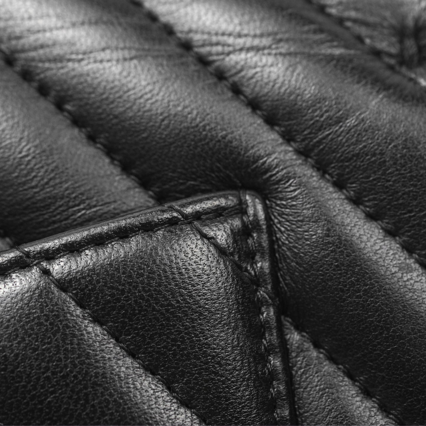 Chanel Small Classic Chevron Flap Black Lambskin Silver Hardware