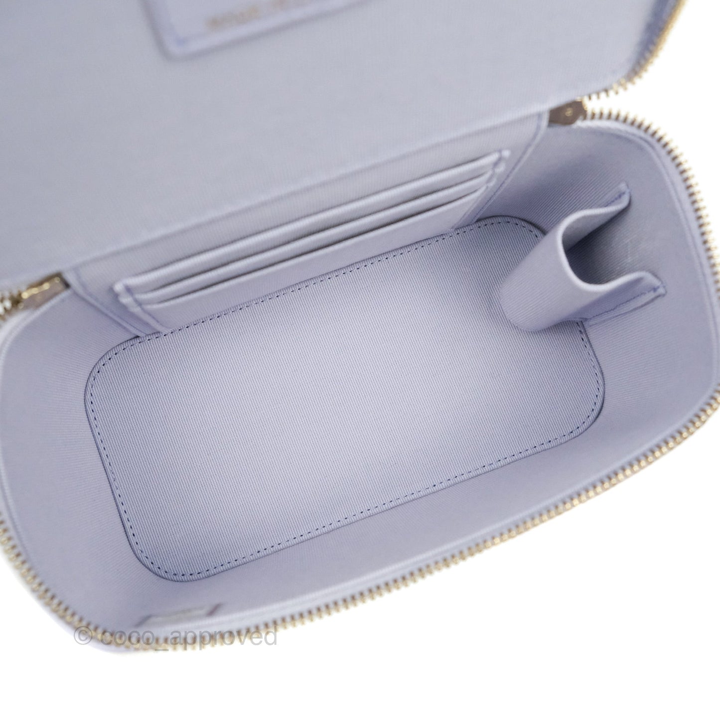 Chanel Vanity Rectangular Top Handle Light Purple Lilac Lambskin Gold Hardware