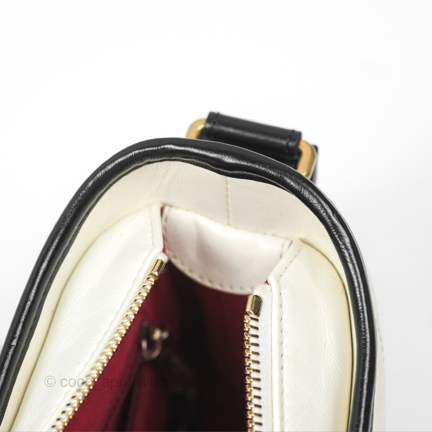 Chanel Small Gabrielle Hobo Quilted Black White Aged Calfskin
