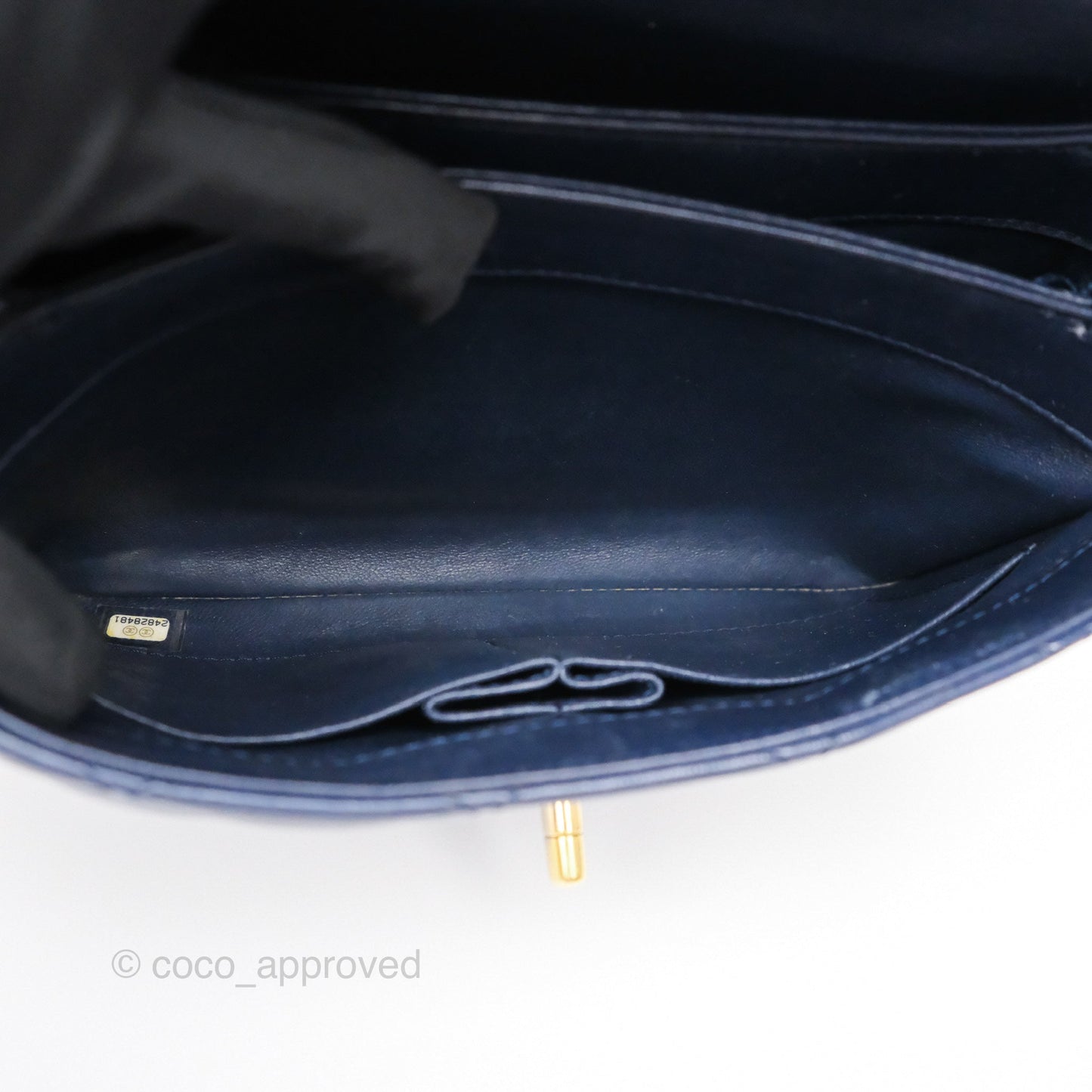 Chanel Small Trendy CC Navy Lambskin Gold Hardware