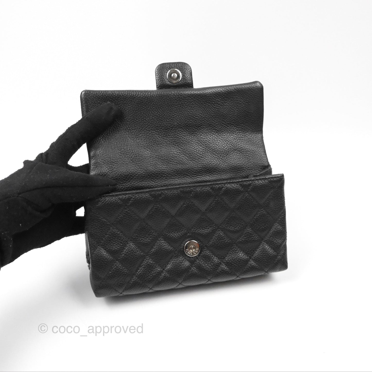 Chanel Reissue Quilted Belt Bag Black Caviar Silver Hardware