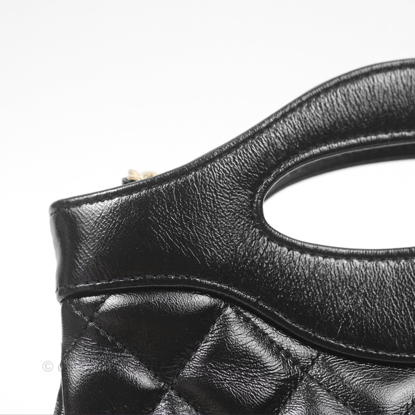 Chanel Nano 31 Black Shiny Lambskin Gold Hardware