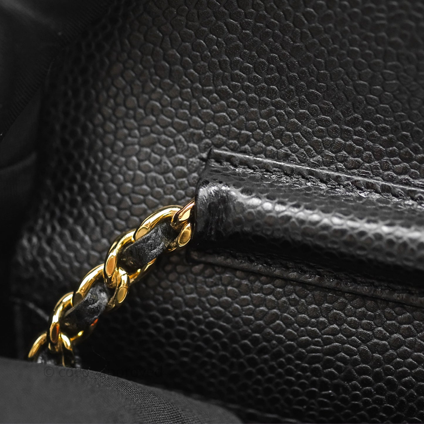 Chanel Classic Wallet On Chain WOC Quilted Black Caviar Gold Hardware