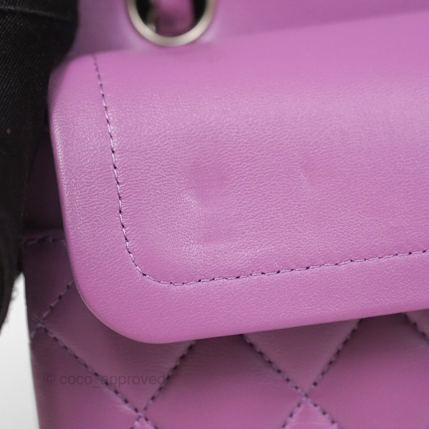 Chanel Small Classic Flap Quilted Purple Lambskin Silver Hardware