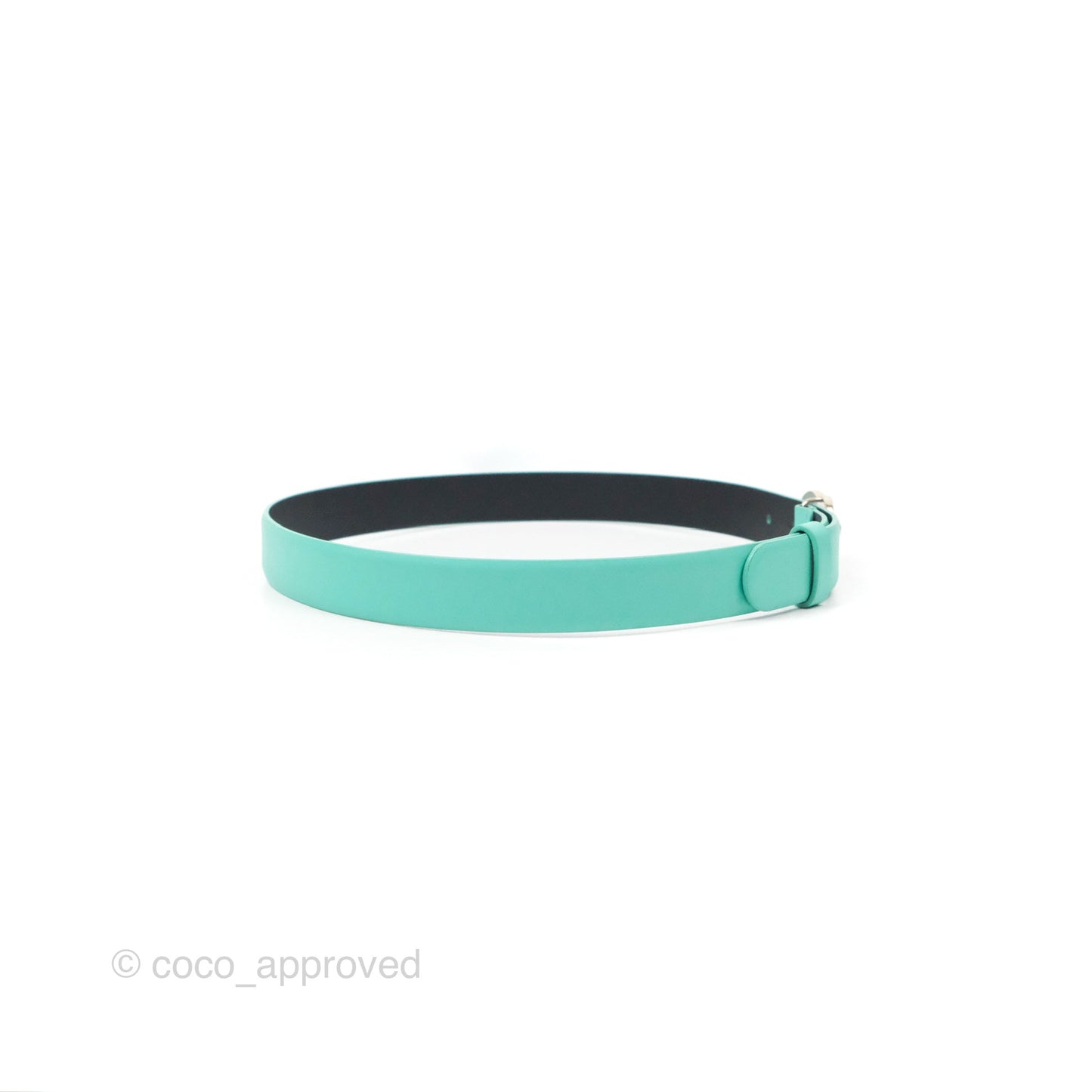 Chanel Calfskin CC Turn Lock Belt Turquoise 18C