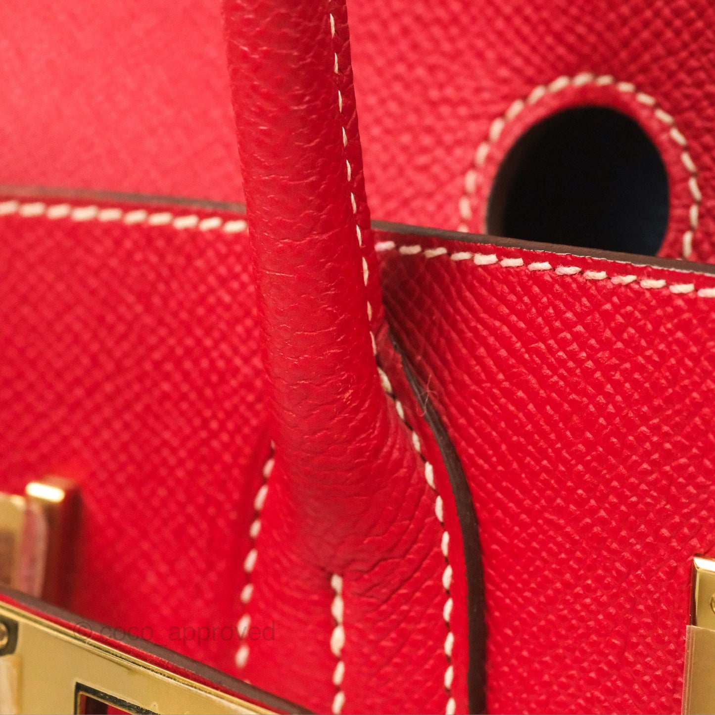 Hermès Candy Birkin 30 Rouge Casque/Blue Thalassa Epsom Permabrass Hardware