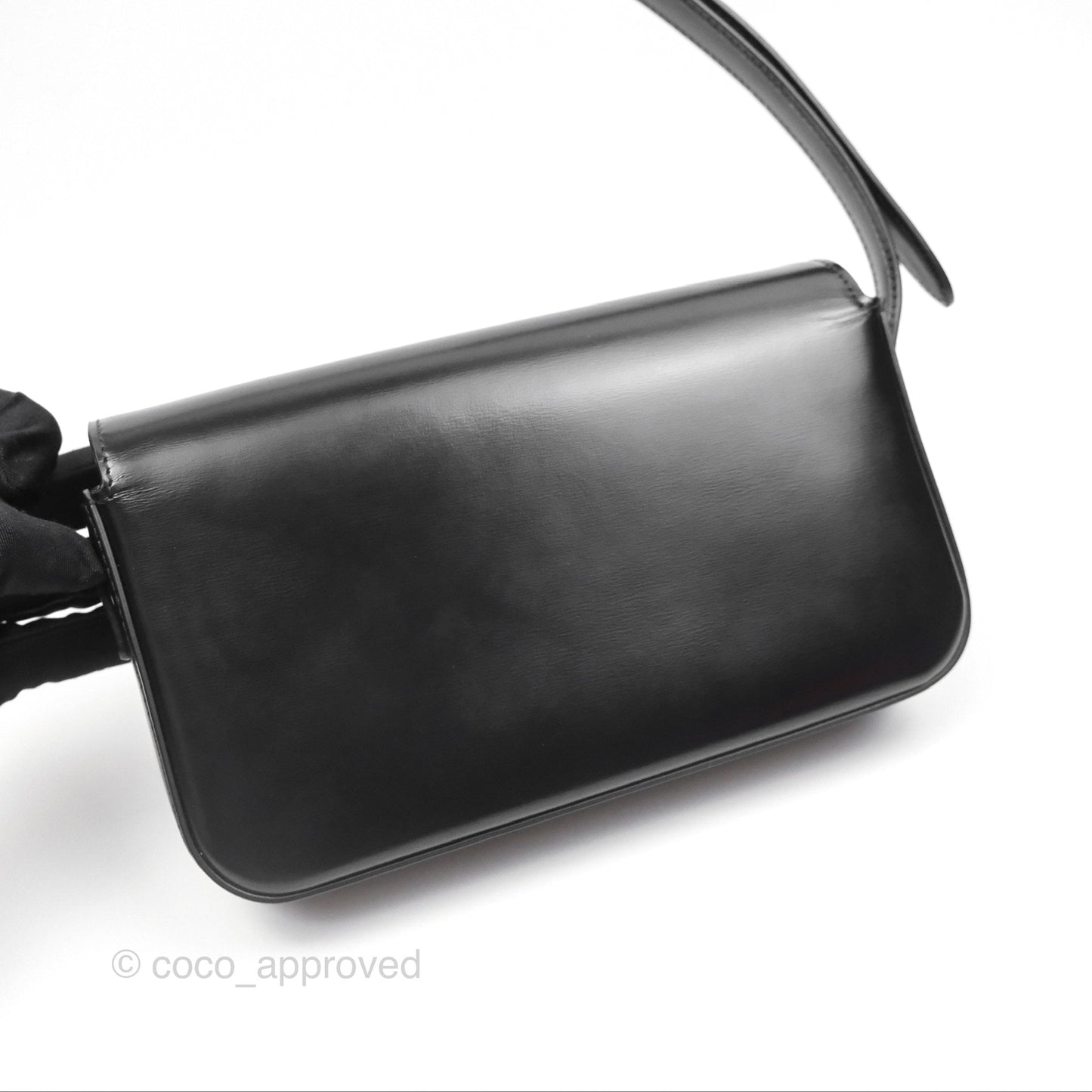 Celine Triomphe Shoulder Bag Black Calfskin