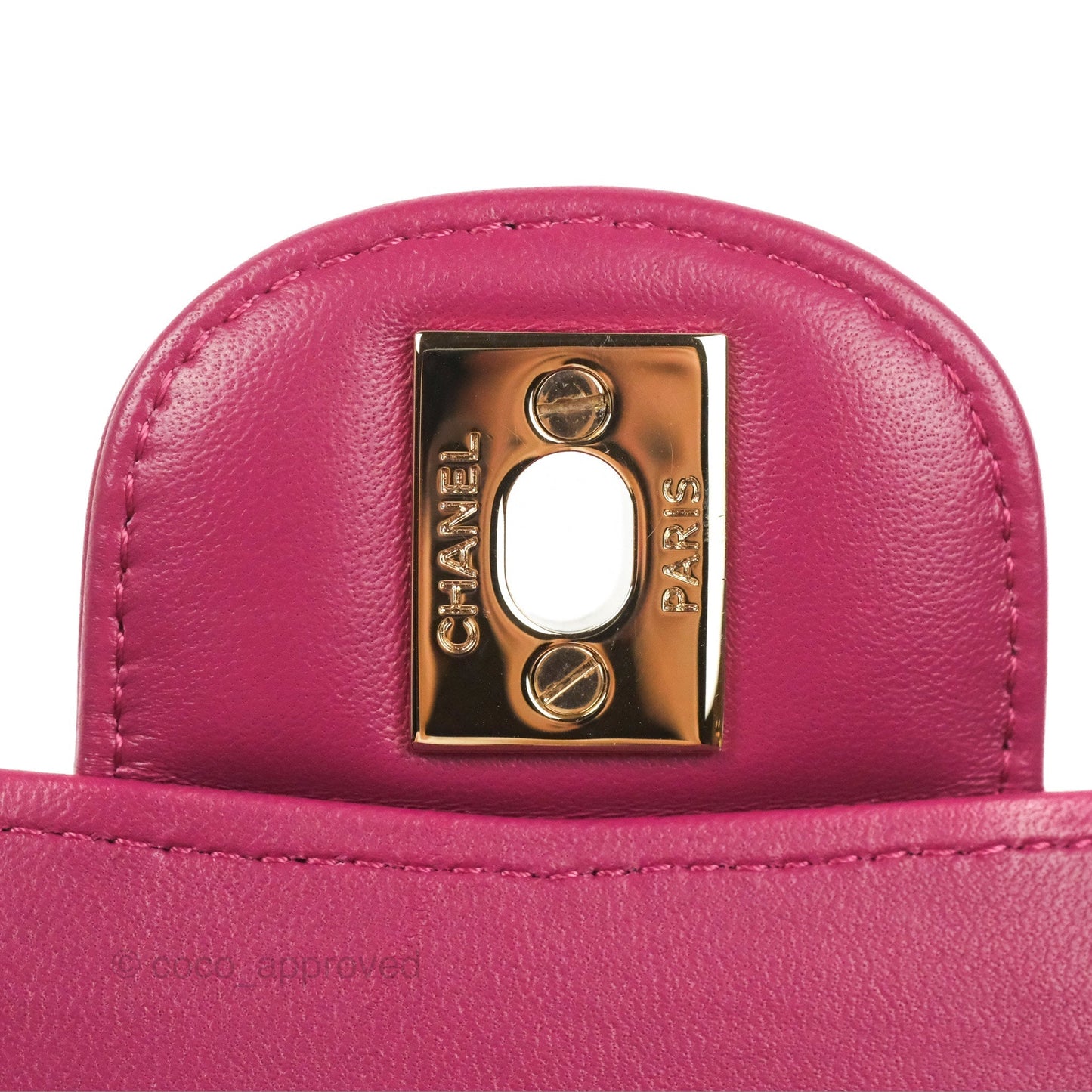 Chanel Medium Classic Flap Chevron Plum Pink Lambskin Gold Hardware