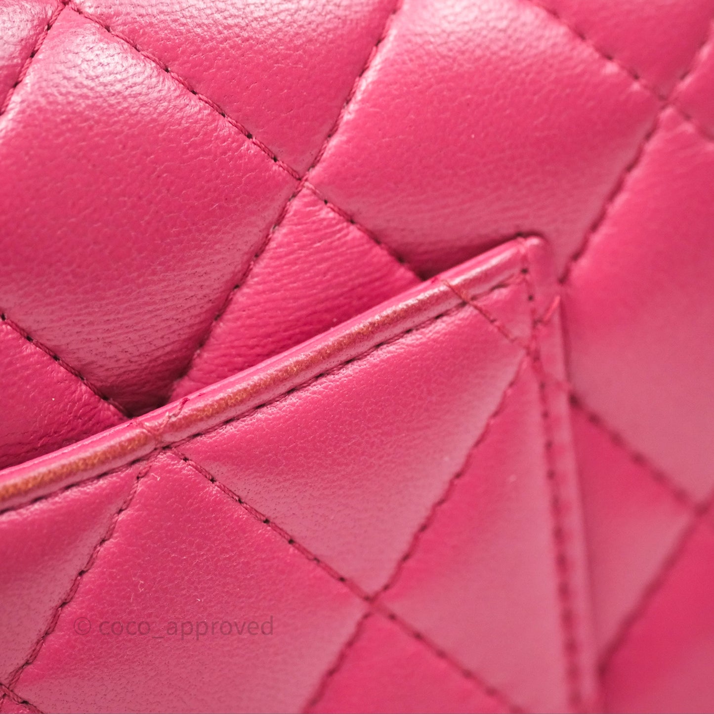 Chanel Quilted Mini Rectangular Flap Dark Pink Lambskin Silver Hardware