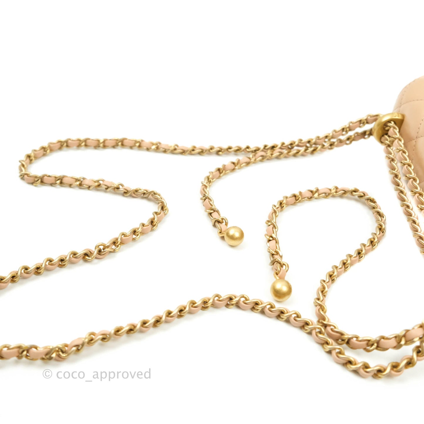 Chanel Quilted Mini Perfect Fit Adjustable Beige Calfskin Gold Hardware 21A