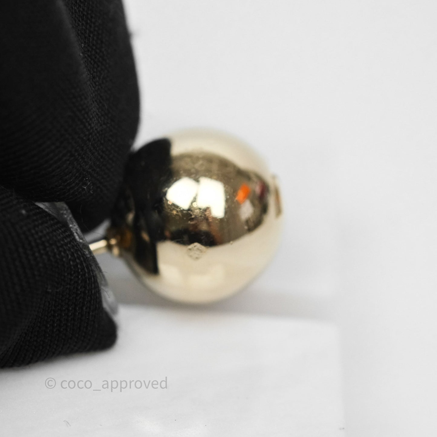 Chanel CC Sphere Earrings Gold Tone 21S
