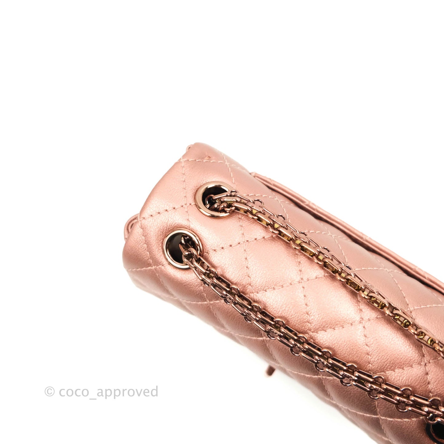 Chanel Mini Reissue 224 Metallic Calfskin Rose Gold