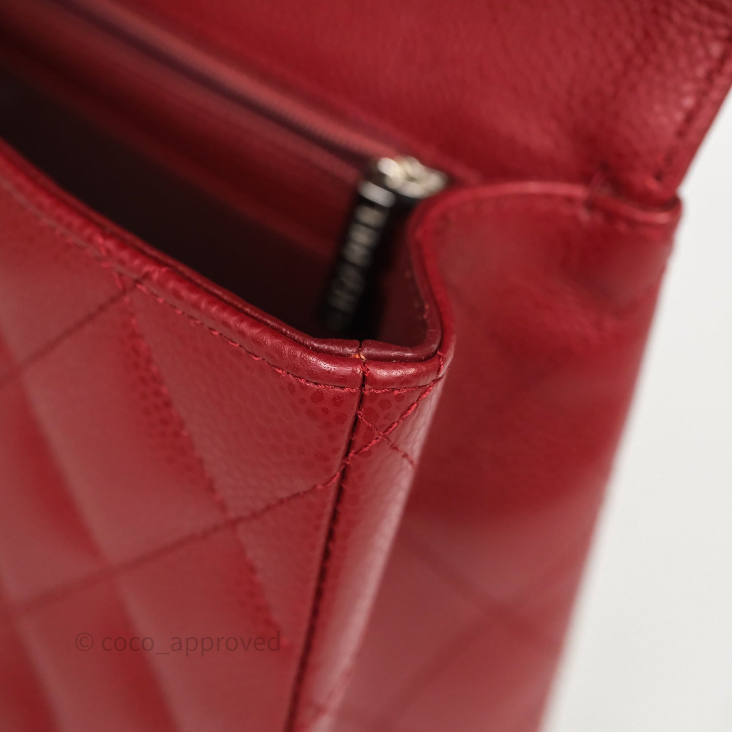 Chanel Jumbo Single Flap Dark Red Caviar Silver Hardware⁣⁣