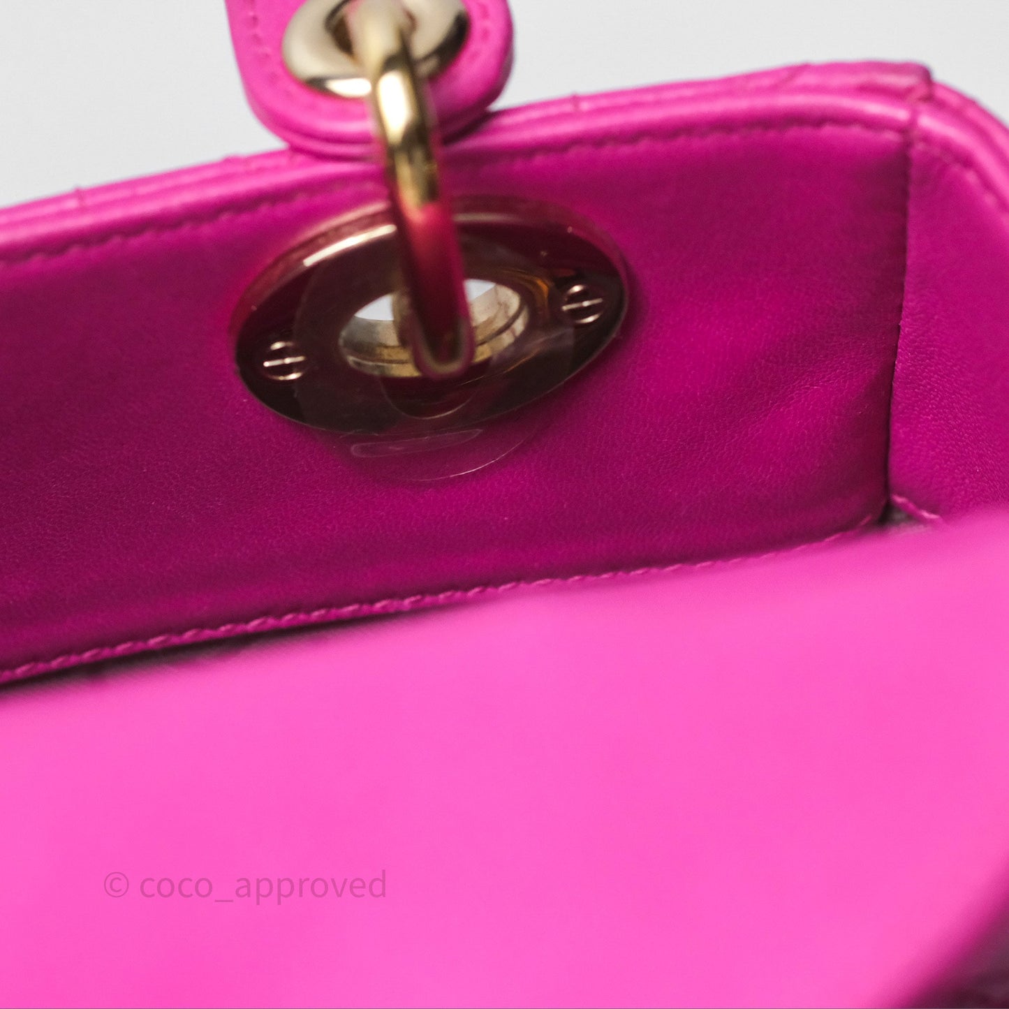 Christian Dior Small Lady Dior My ABCDior Magenta Cannage Lambskin