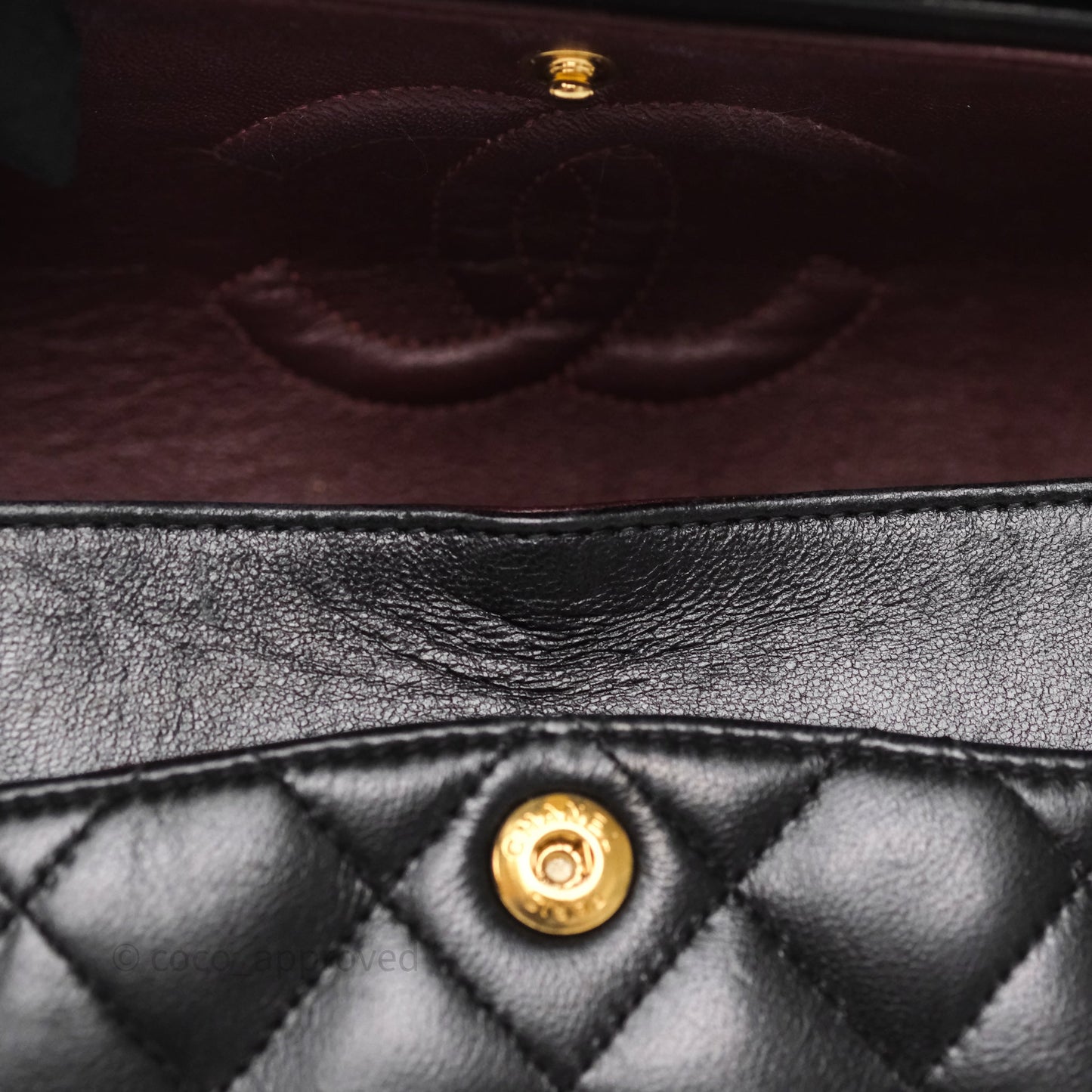 Chanel Small Classic Flap Quilted Black Lambskin Gold Hardware