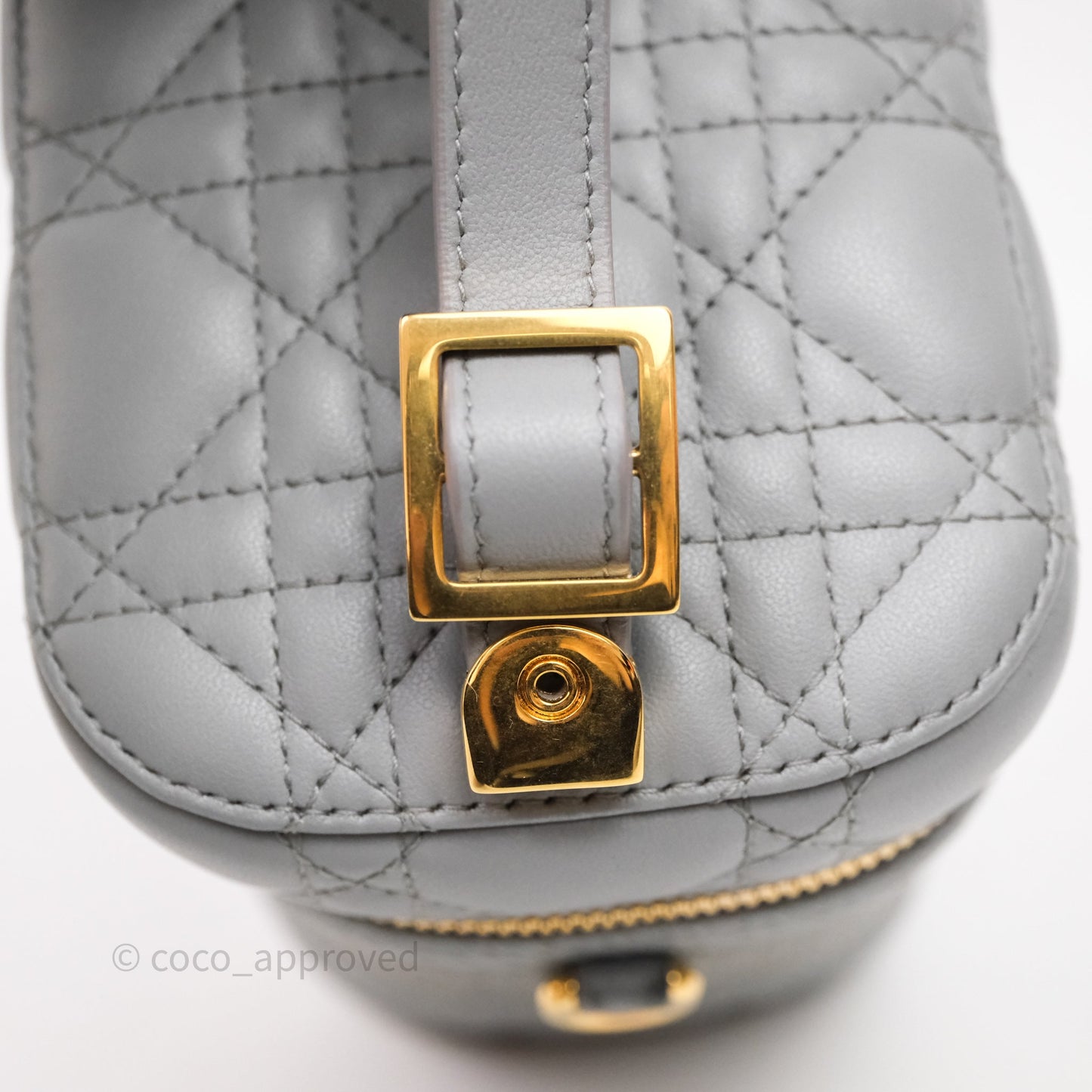 Christian Dior Small Diortravel Vanity Case Grey Lambskin Cannage