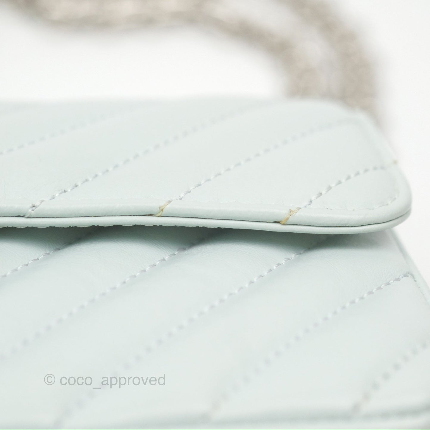 Chanel Mini Reissue 224 Blue Aged Calfskin Silver Hardware