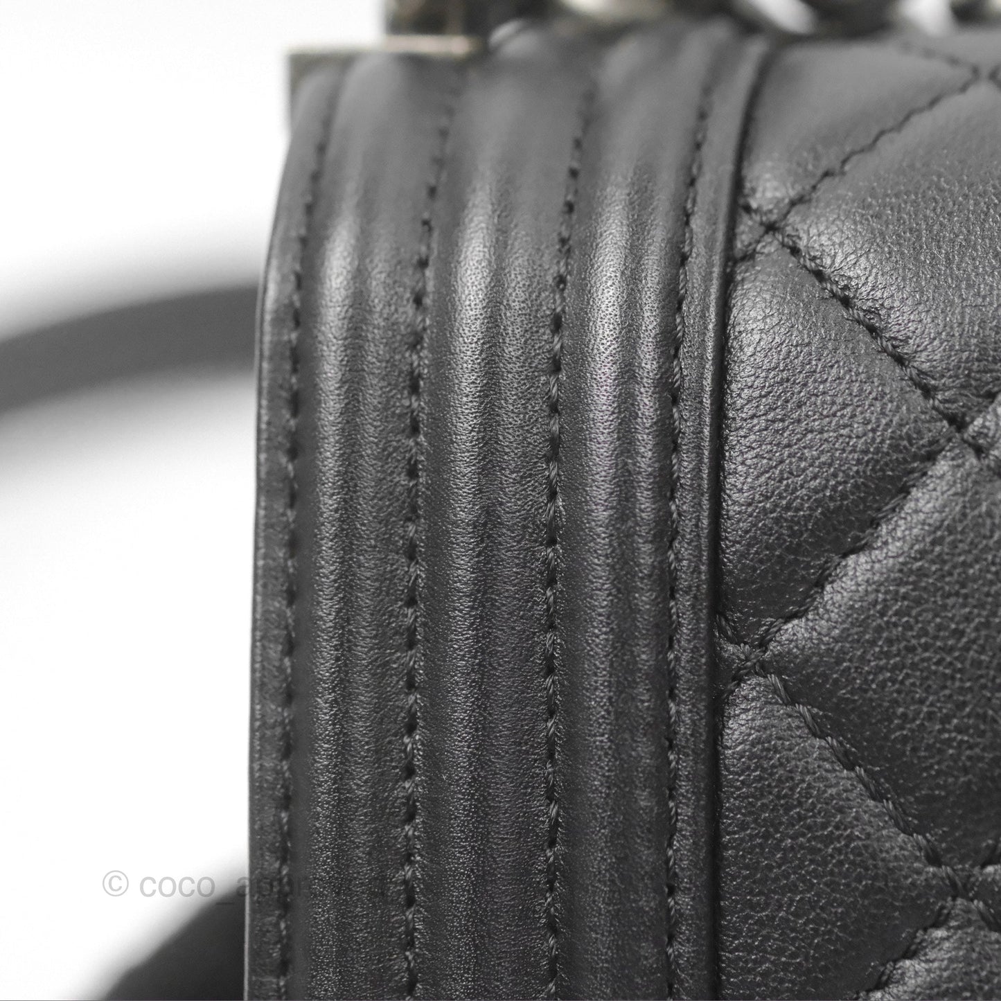 Chanel Small Boy Black Calfskin Ruthenium Hardware