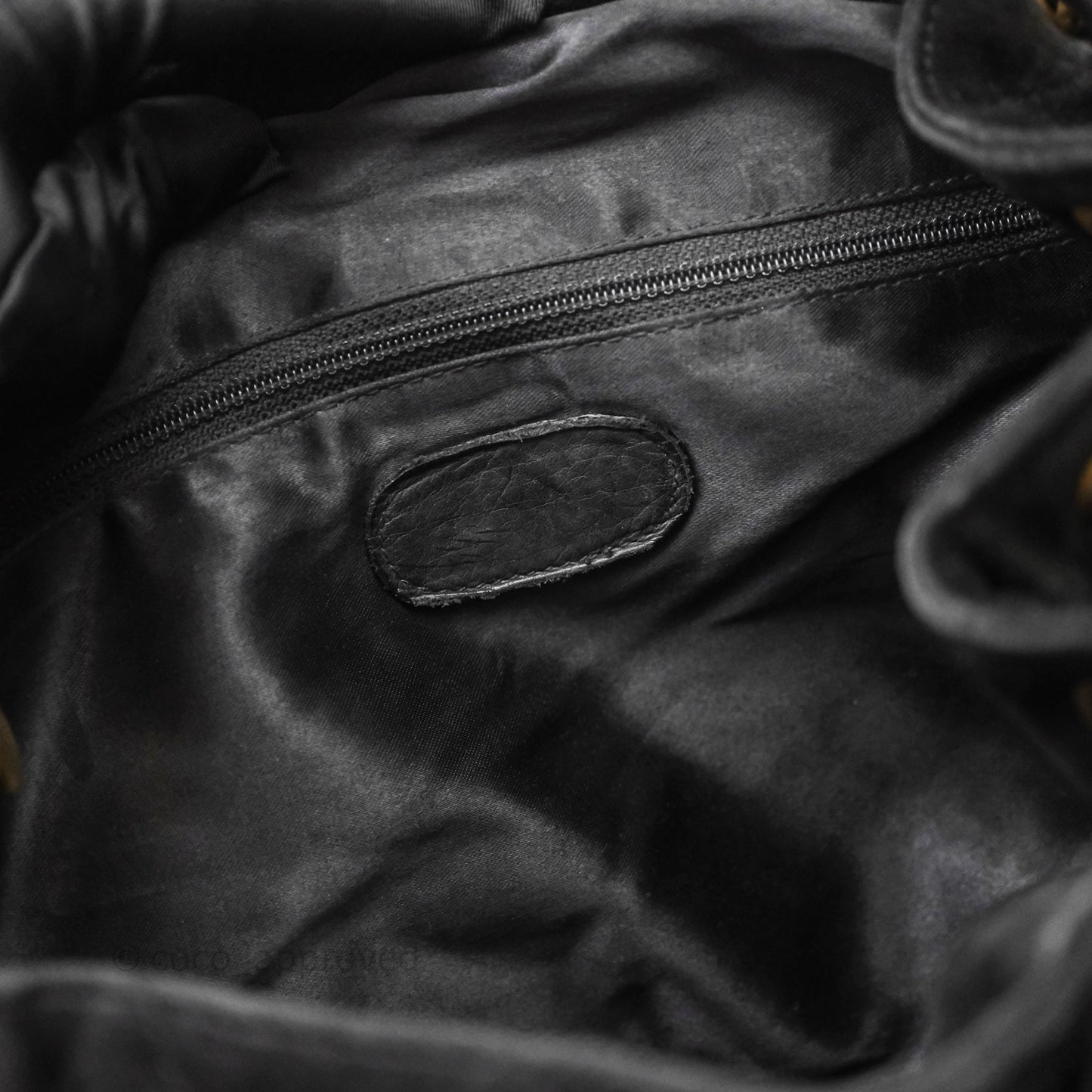 Chanel Vintage Quilted Suede CC Backpack Black Gold Hardware