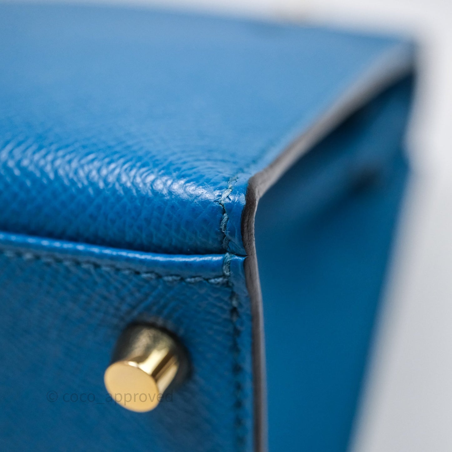 Hermès Kelly 28 Blue Epsom Gold Hardware