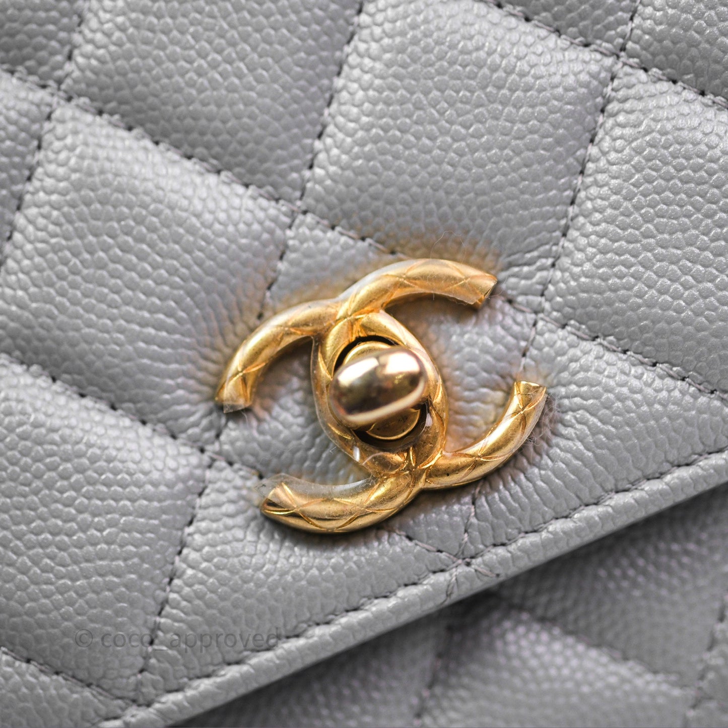 Chanel Wallet On Chain WOC Adjustable CC Chain Grey Caviar Aged Gold Hardware