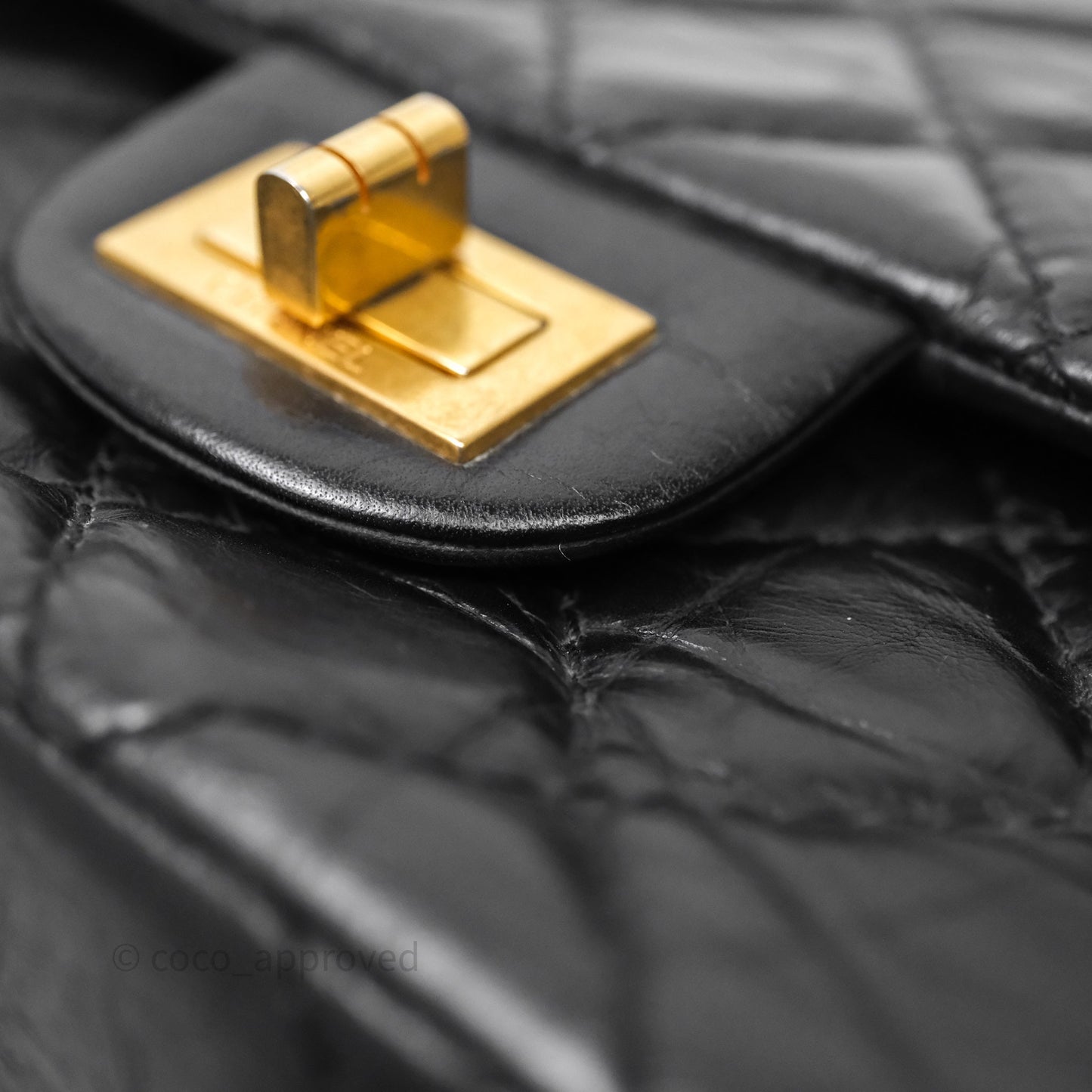 Chanel Reissue 226 Quilted Aged Calfskin Black Aged Gold Hardware