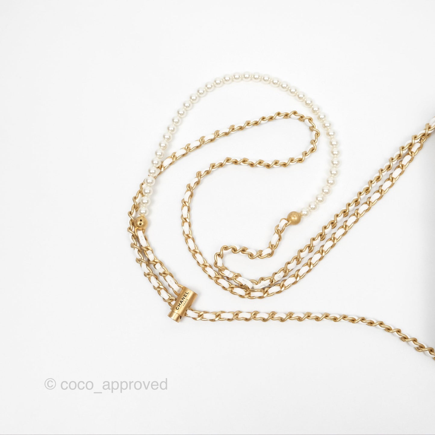 Chanel Quilted My Perfect Mini With Pearl White Lambskin Aged Gold Hardware 21K