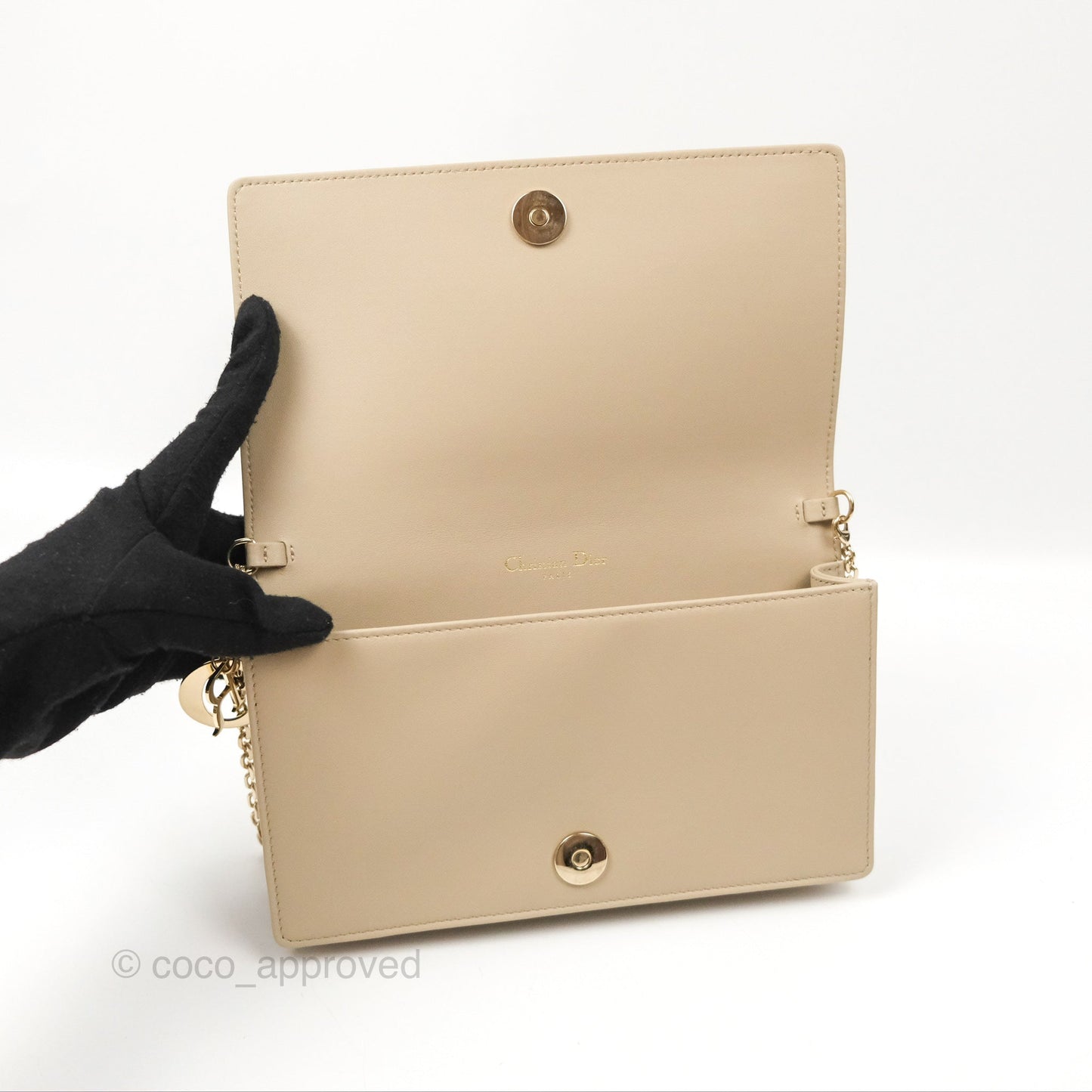 Dior Lady Dior Pouch on Chain Sand Cannage Lambskin