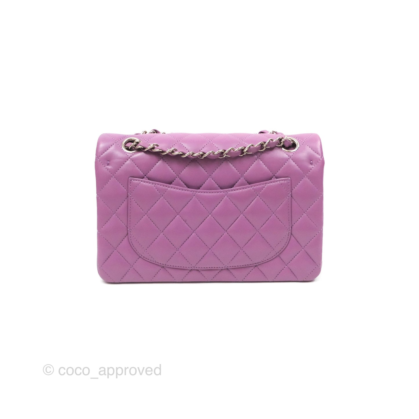 Chanel Small Classic Flap Quilted Purple Lambskin Silver Hardware