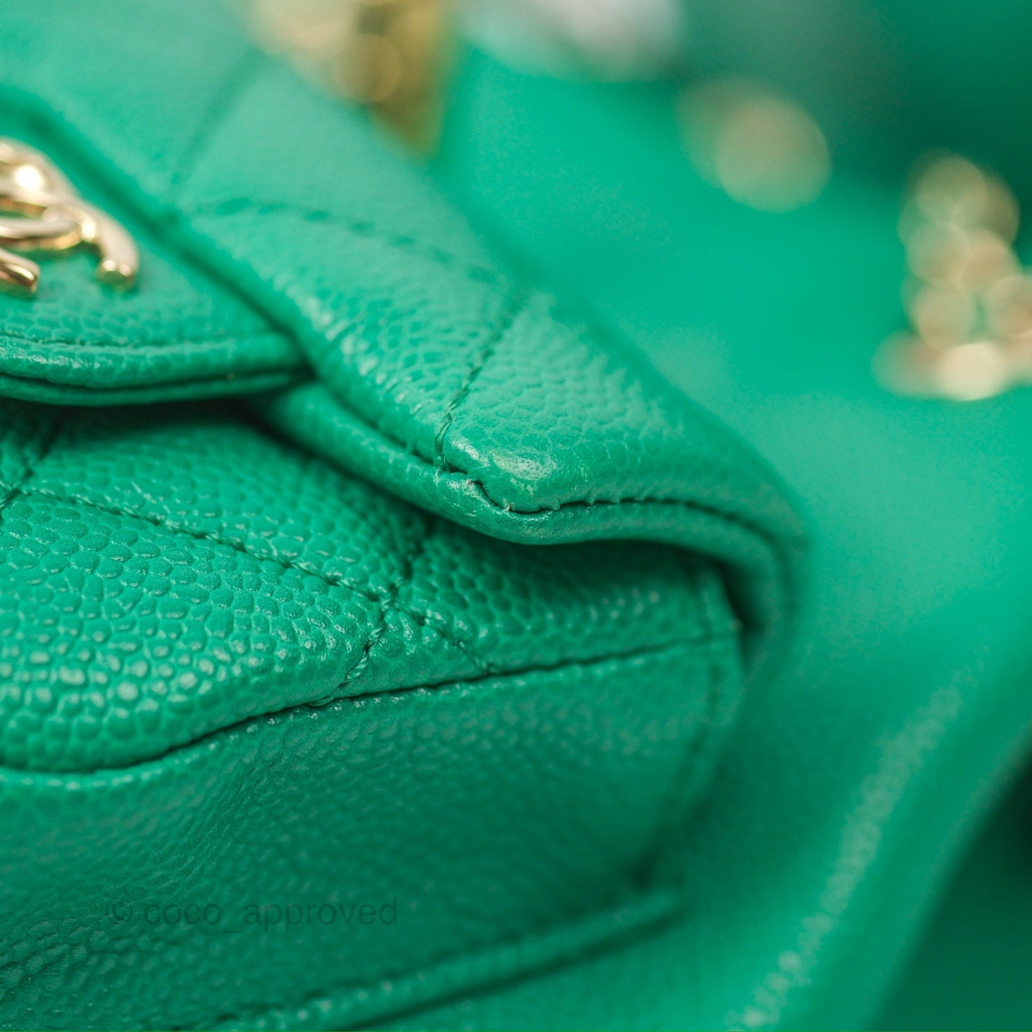 Chanel Duma Backpack Small Green Caviar Gold Hardware 23P