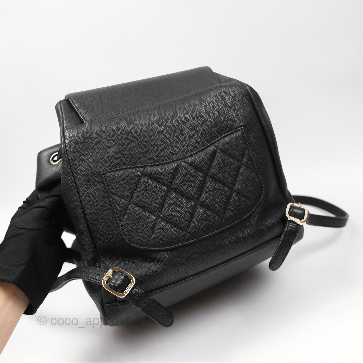 Chanel Quilted Business Affinity Backpack Black Caviar Gold Hardware