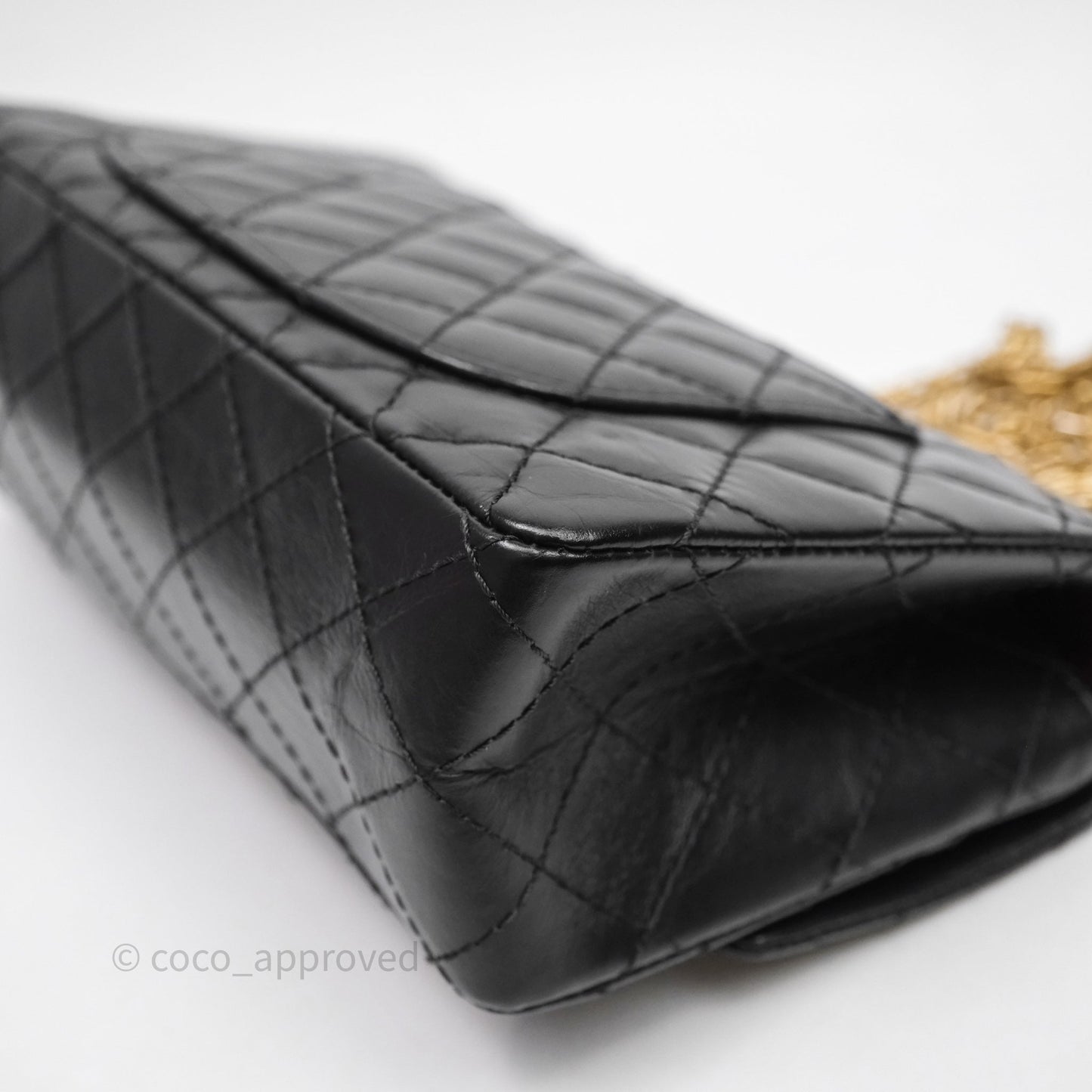 Chanel Reissue 225 Quilted Aged Calfskin Black Aged Gold Hardware