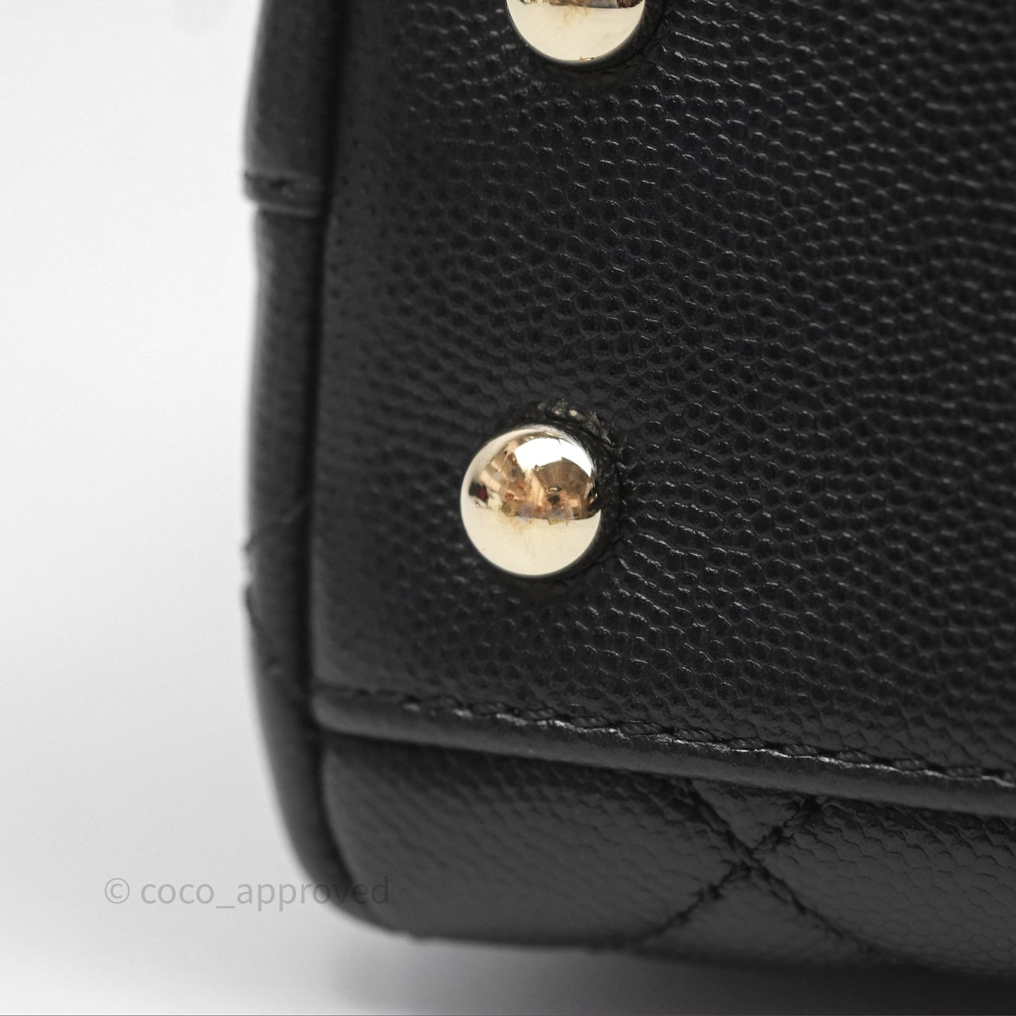 Chanel Small Coco Handle Quilted Black Caviar Gold Hardware