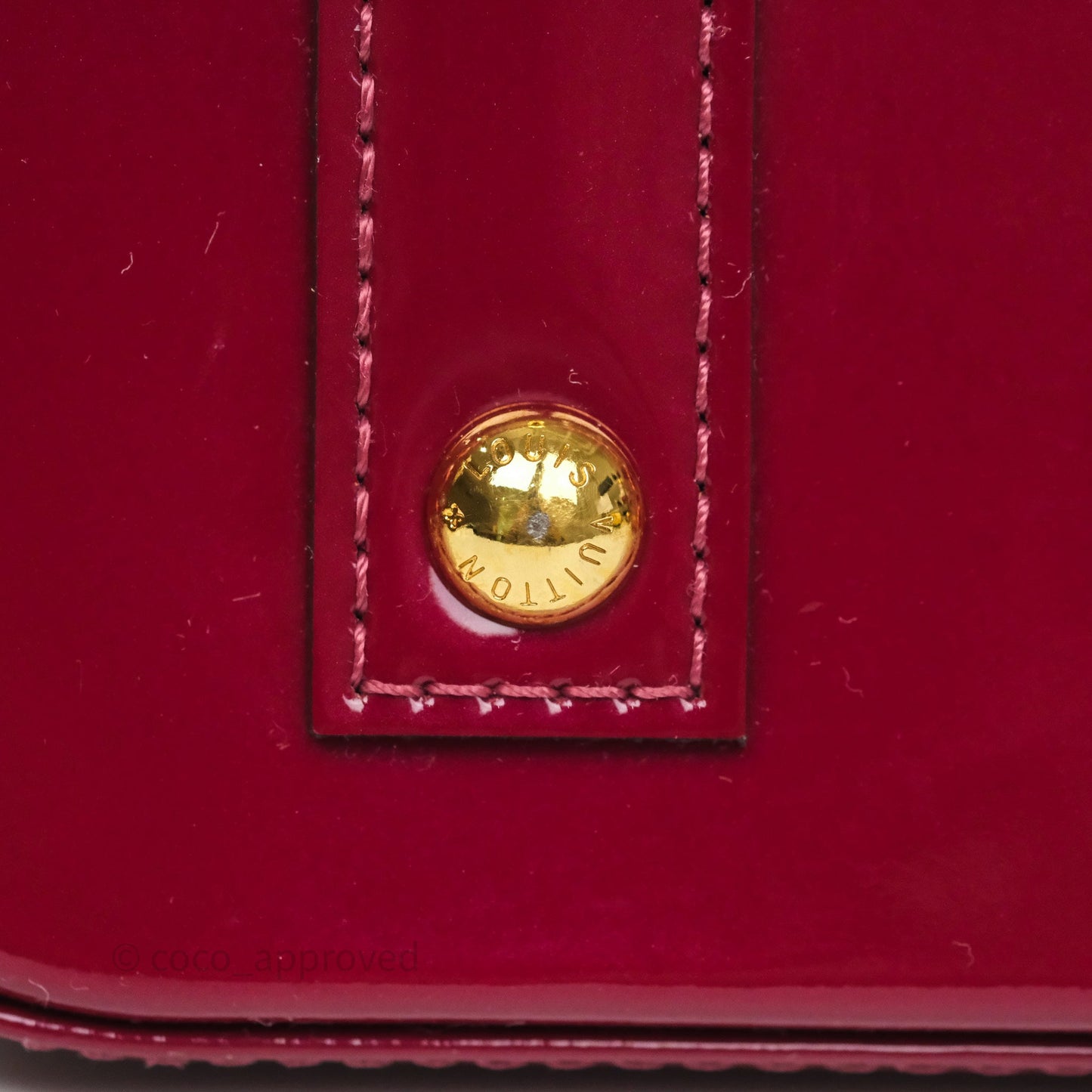 Louis Vuitton Alma BB Burgundy Patent Gold Hardware