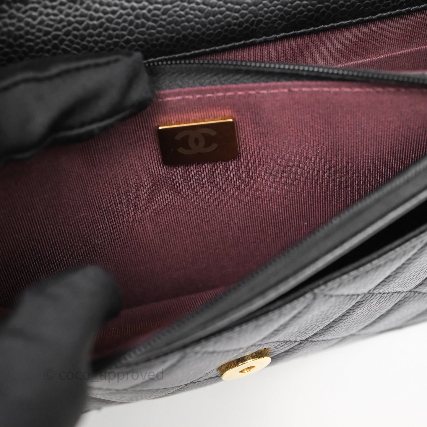 Chanel Quilted WOC Black Caviar Gold Hardware