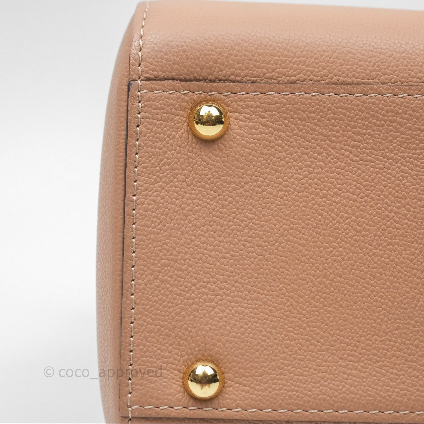 Delvaux Mini Brillant Bag Vison Grained Calfskin Gold Hardware with Twilly