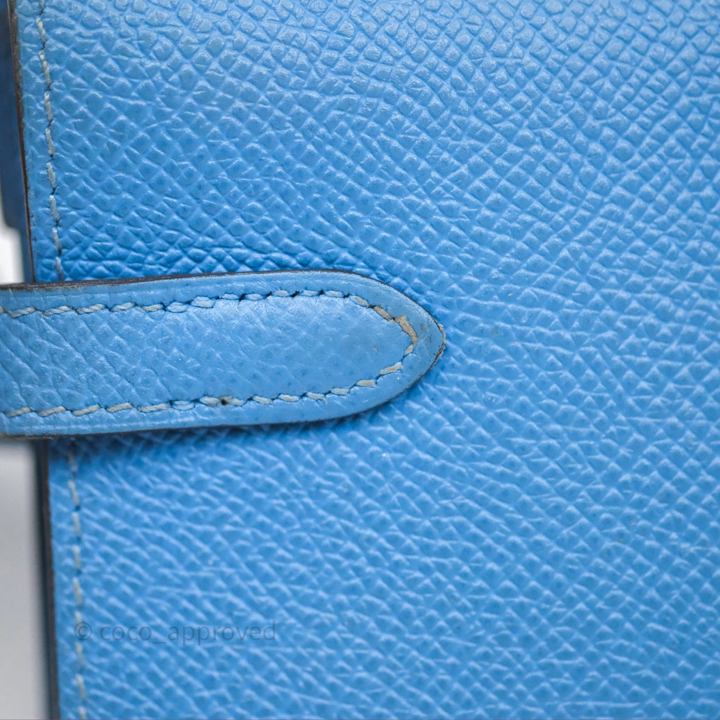 Hermès Kelly Depliant Wallet Blue Epsom Gold Hardware