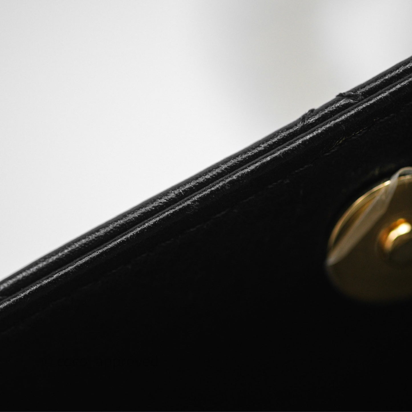 Chanel Quilted Phone Holder with Chain Black Shiny Calfskin Gold Hardware 23A