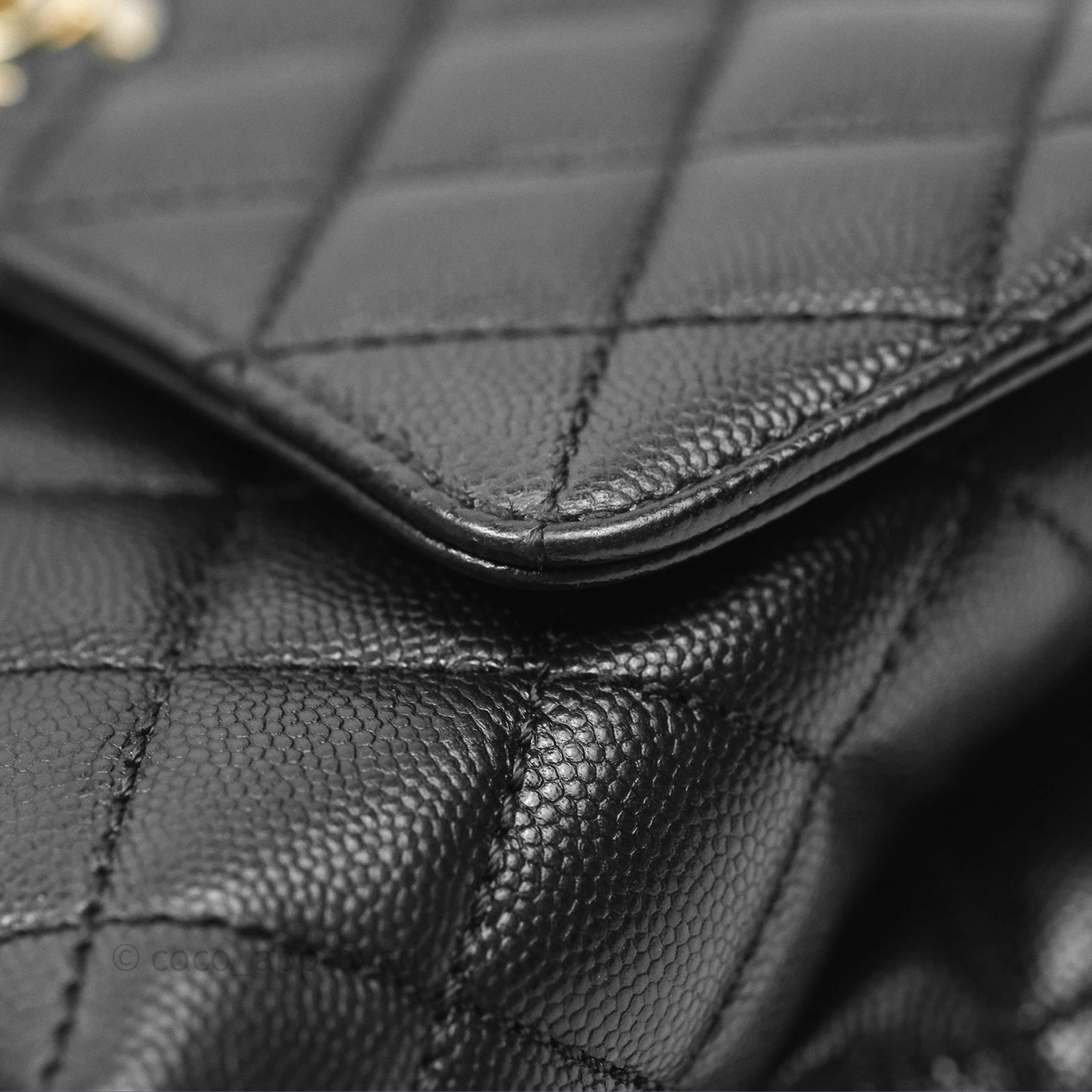 Chanel Small Coco Handle Quilted Black Caviar Gold Hardware