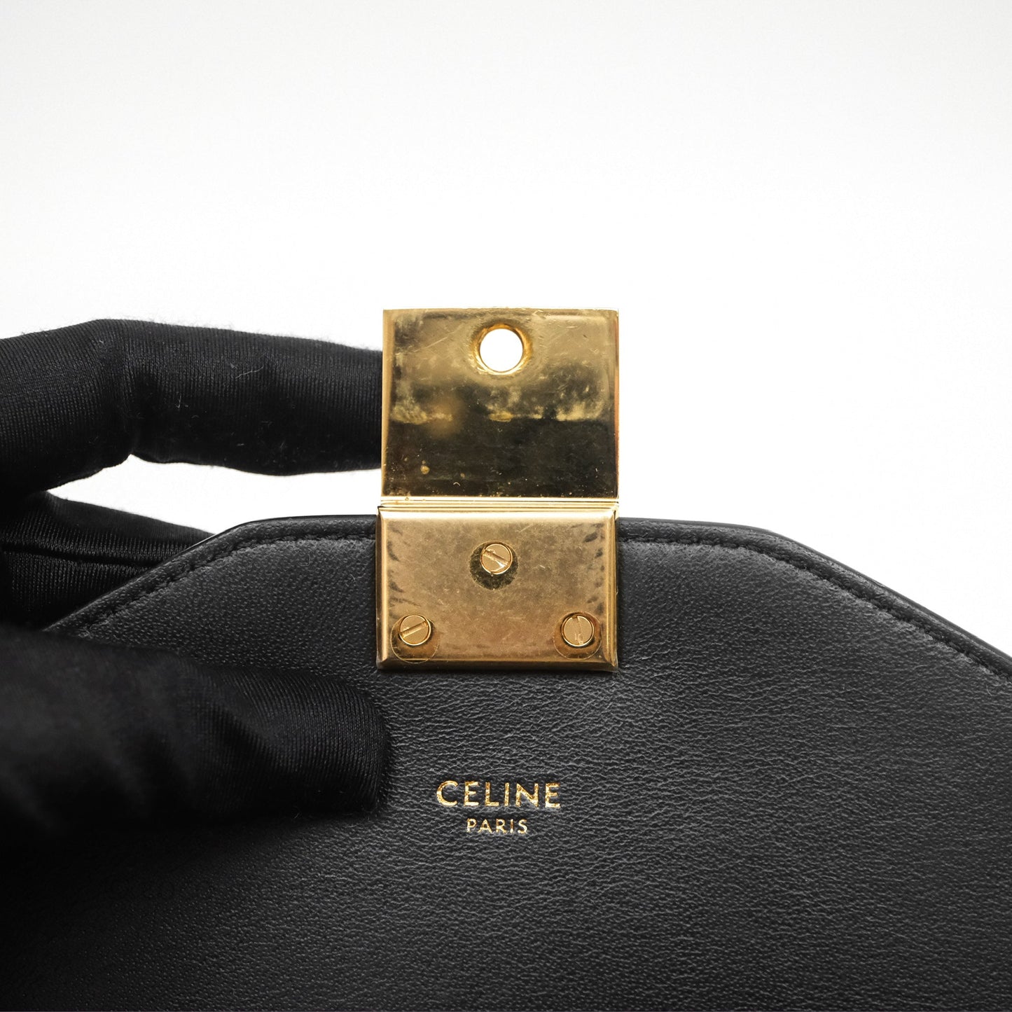 Celine Lizard Small Pampille C Bag Black Gold Hardware