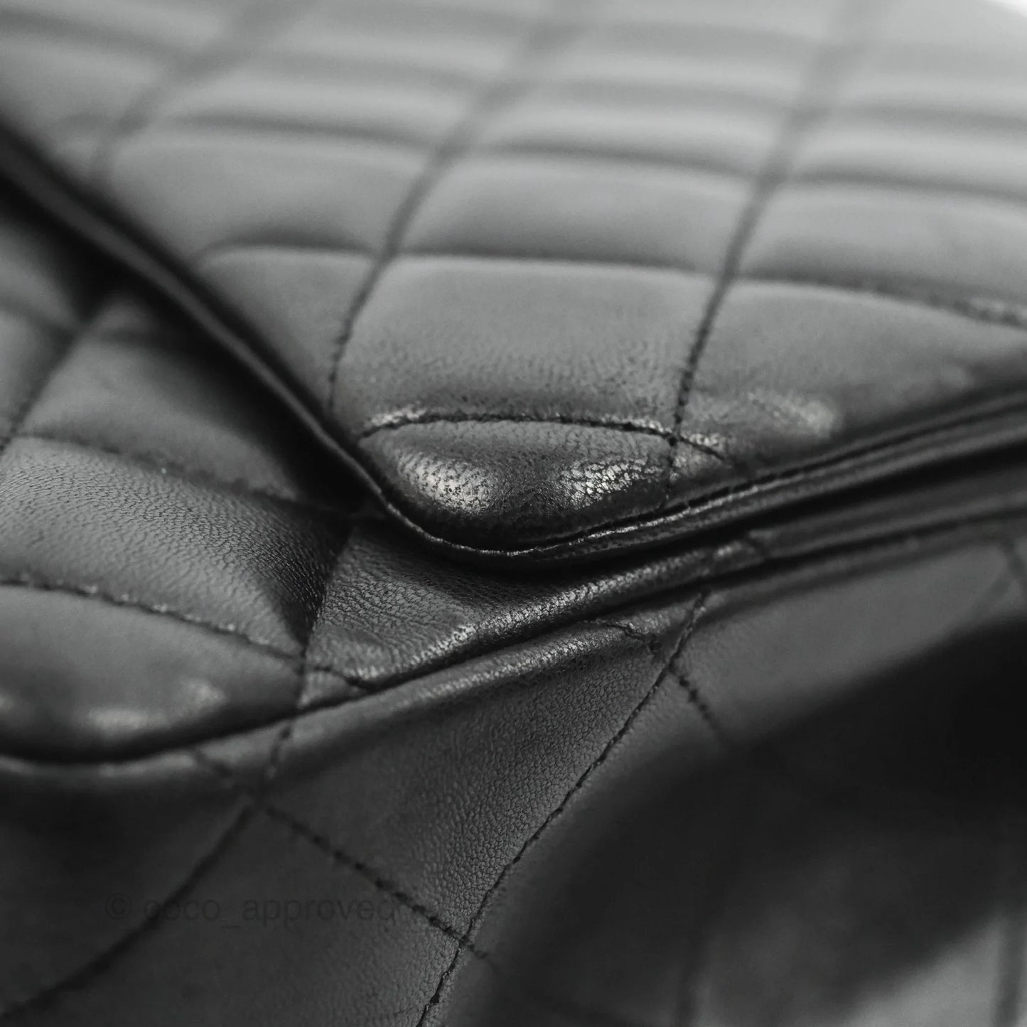 Chanel Single Flap Maxi Lambskin Black Silver Hardware