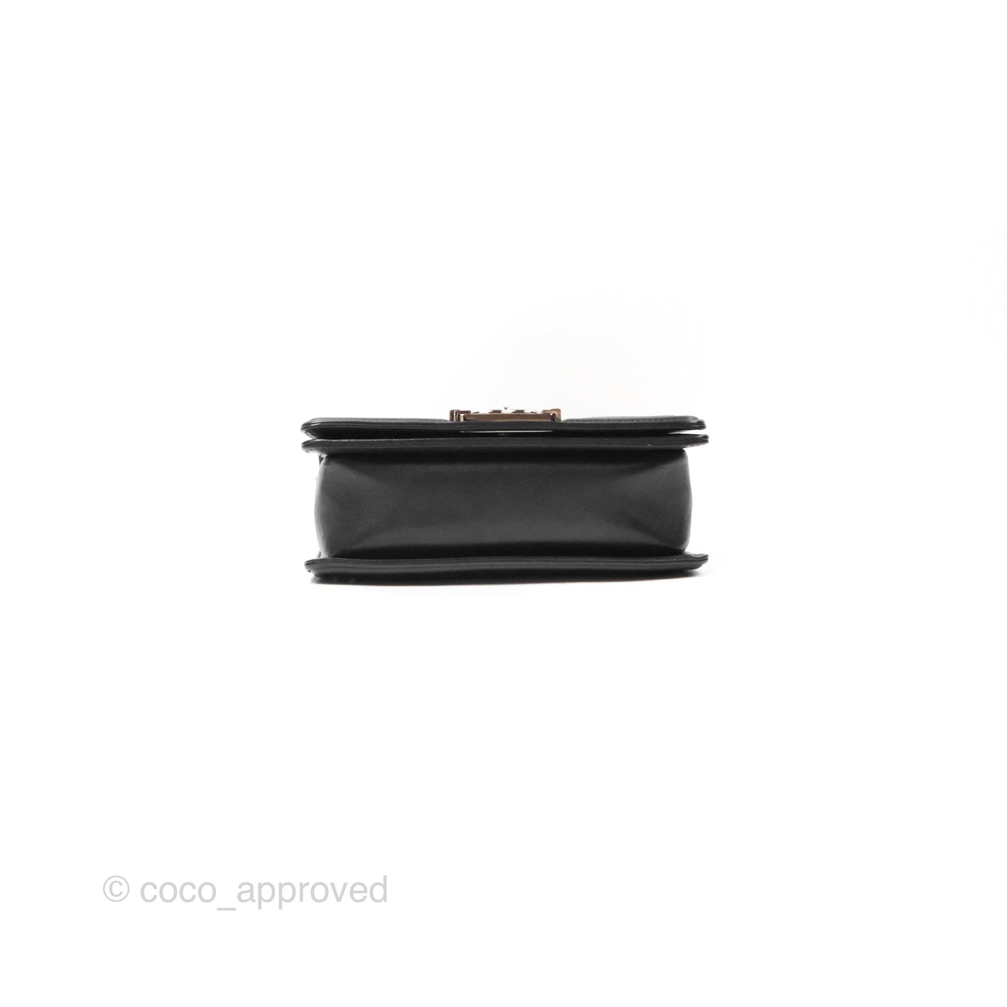 Chanel Small Chevron Boy Black Calfskin Silver Hardware