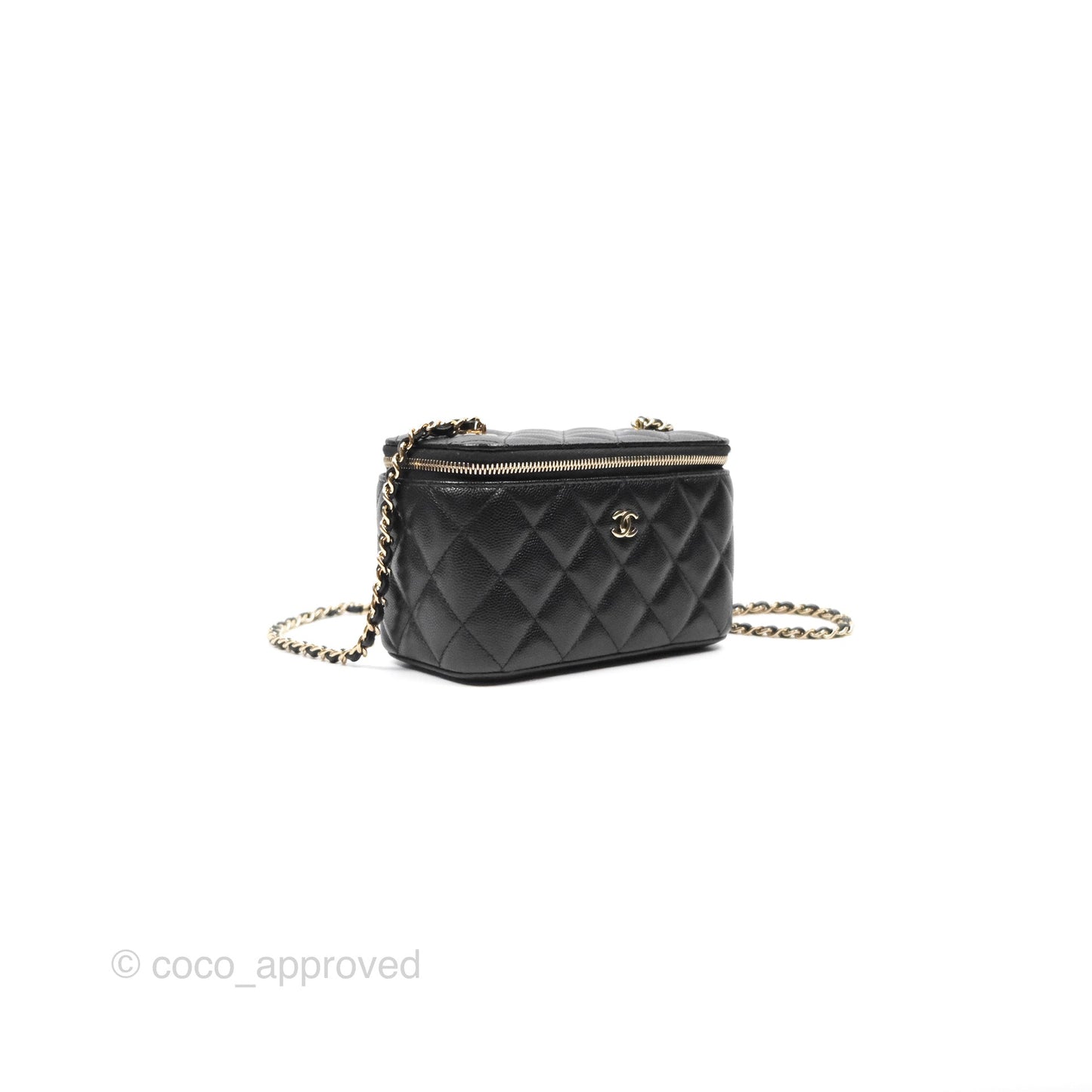 Chanel Vanity Rectangular Black Caviar Gold Hardware
