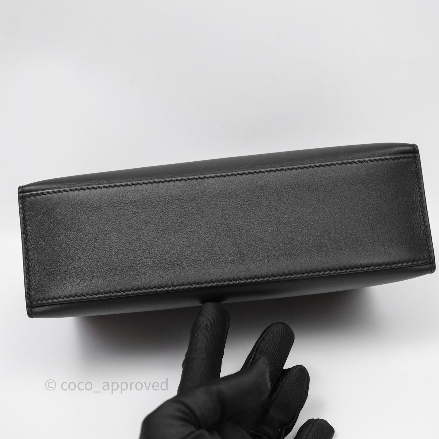 Hermès Kelly Pochette Clutch Black Swift Palladium Hardware